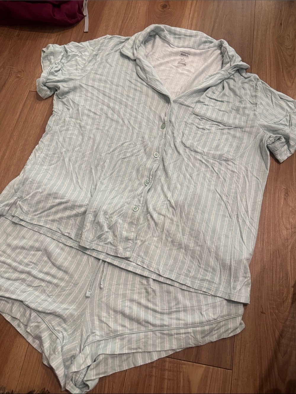 green Striped Women's Button-Front Top by